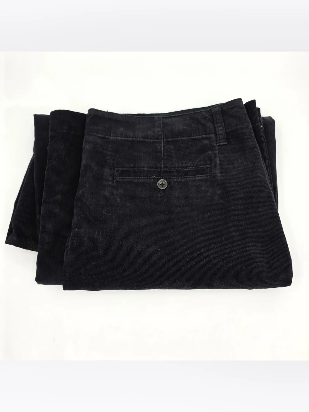 Lands End High Rise Wide Leg Corduroy Pants Womens Size 18 Black Pockets